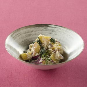 さつまいもとほうれん草の白和え風