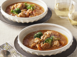 薄切りポークの和風デミシチュー