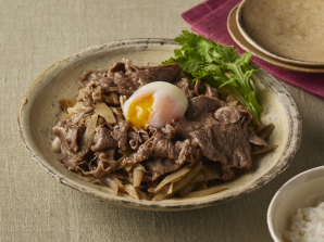 肉とささがきごぼうのかけぽん焼きすき